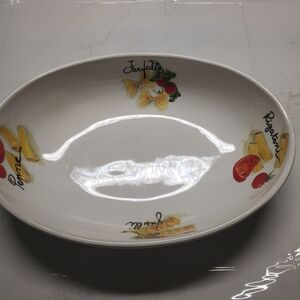 EFFETTI Italy Pasta LG Serving Bowl Oval 14"x 10"Fusilli Farfalle Penne Rigatoni